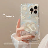 INS Floral Phone Case with Holder For iPhone